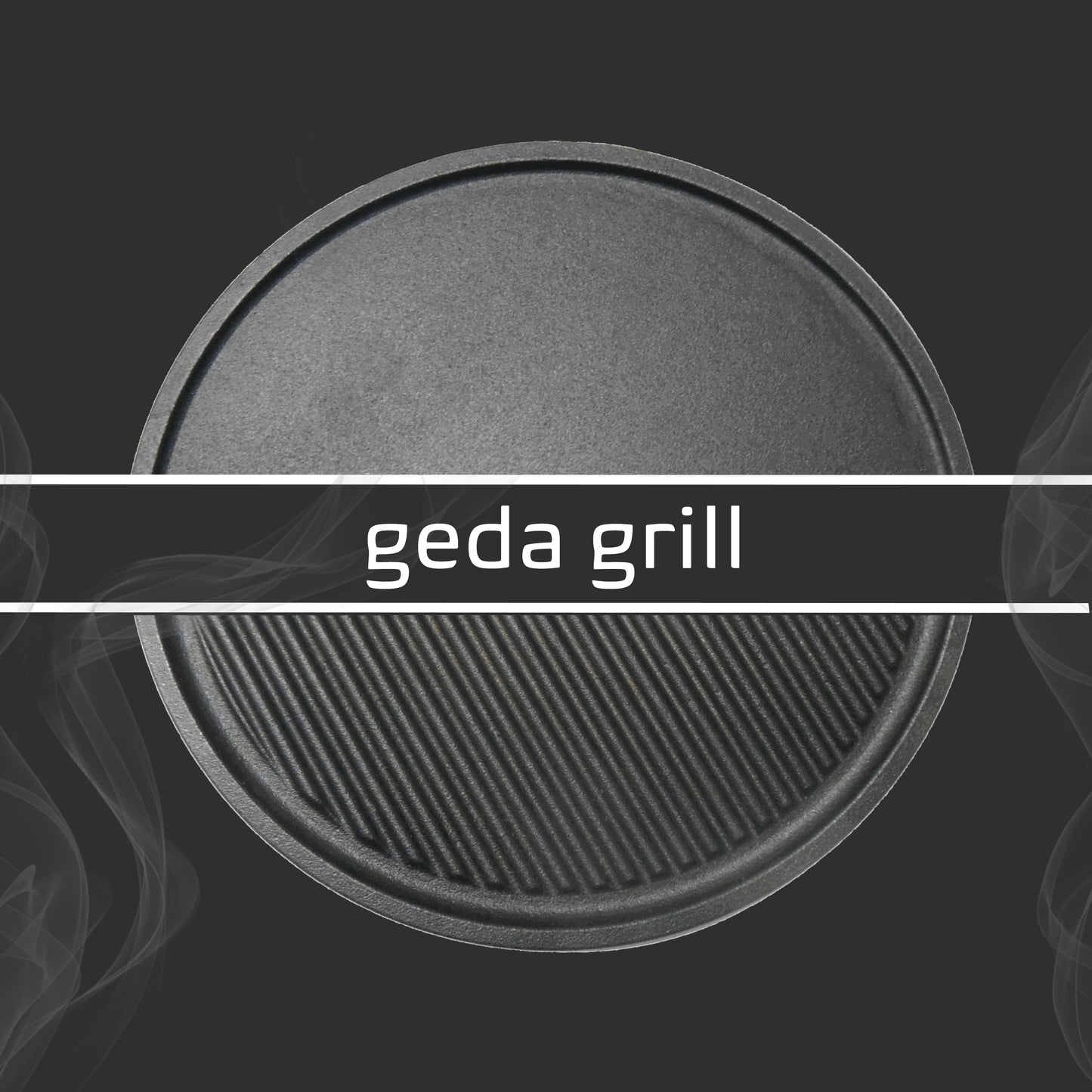 Plancha grill plate made of cast iron, cast plate 32 cm double-sided