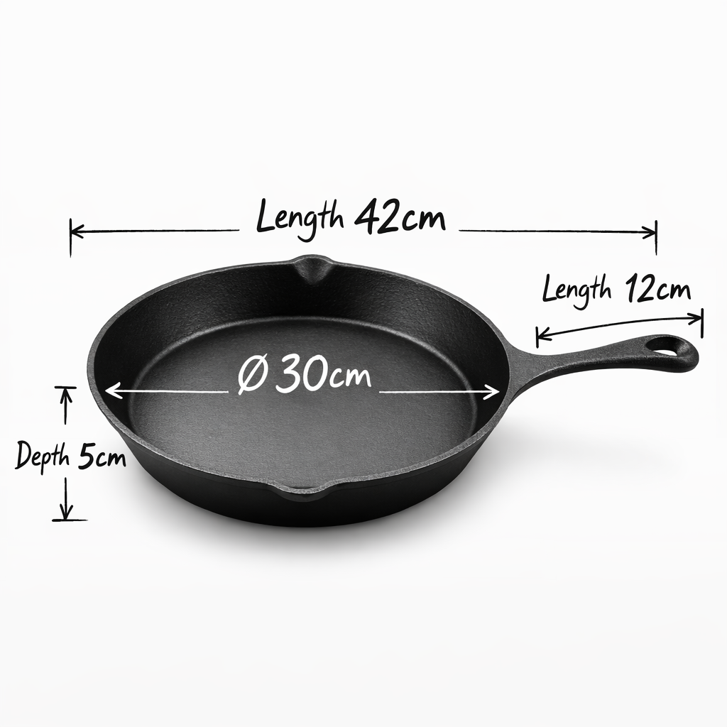 Cast Iron Skillet Ø30cm Cast iron pan