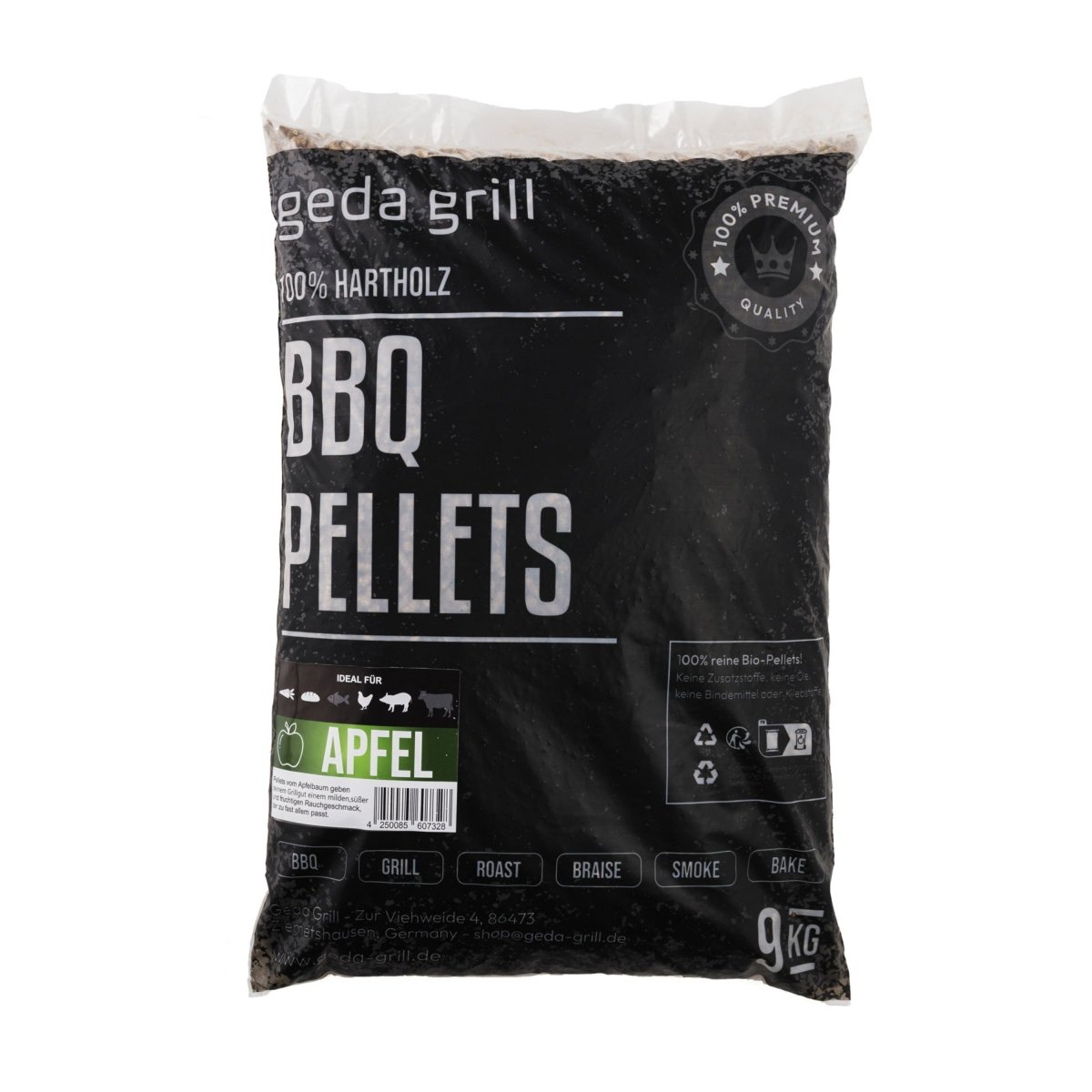 BBQ premium Hartholz Pellets Apfel 9kg - GEDA Grill - GEDA Grill