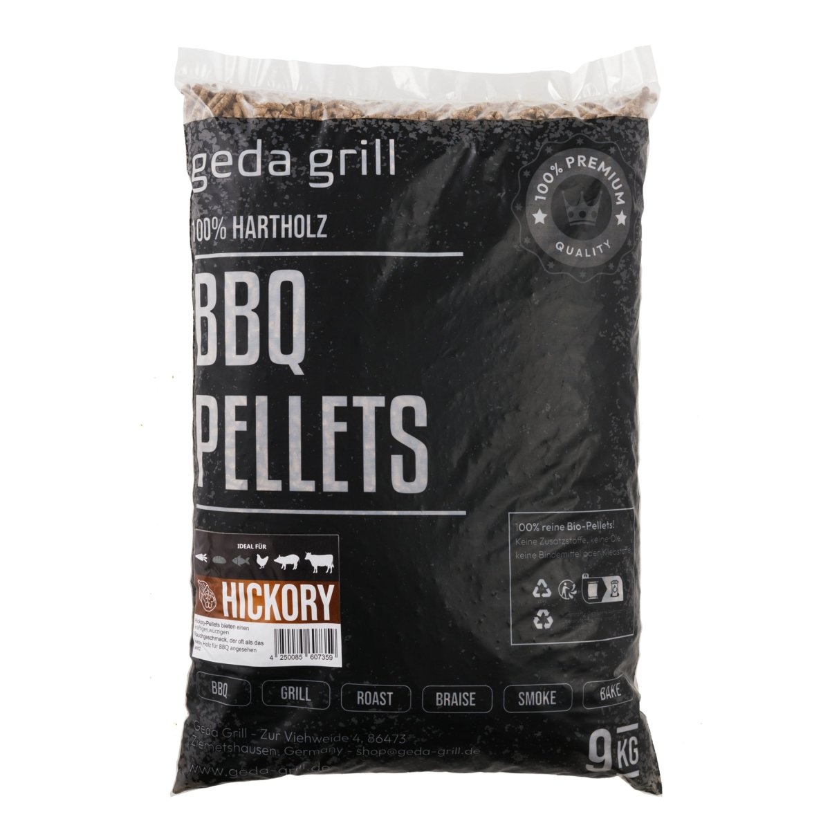 BBQ premium Hartholz Pellets Hickory 9kg - GEDA Grill - GEDA Grill