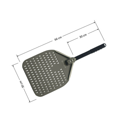 GEDA Flamma Aluminium Pizzaheber 30cm, eloxiert, perforiert, abnehmbar - GEDA Grill