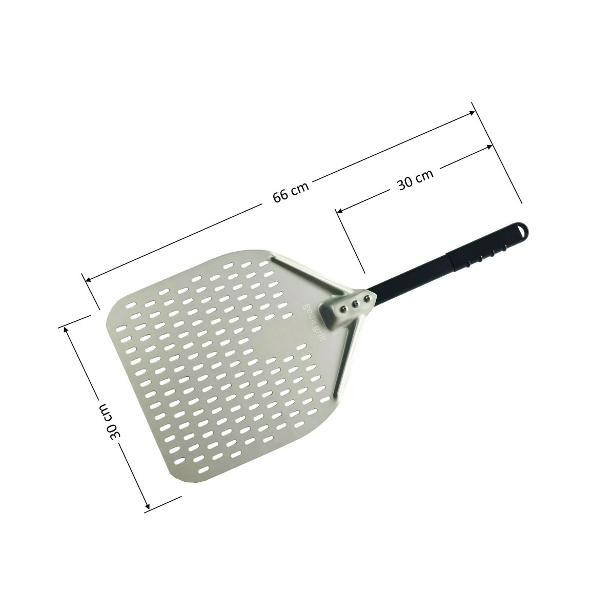 GEDA Flamma Aluminium Pizzaheber 30cm, eloxiert, perforiert, abnehmbar - GEDA Grill