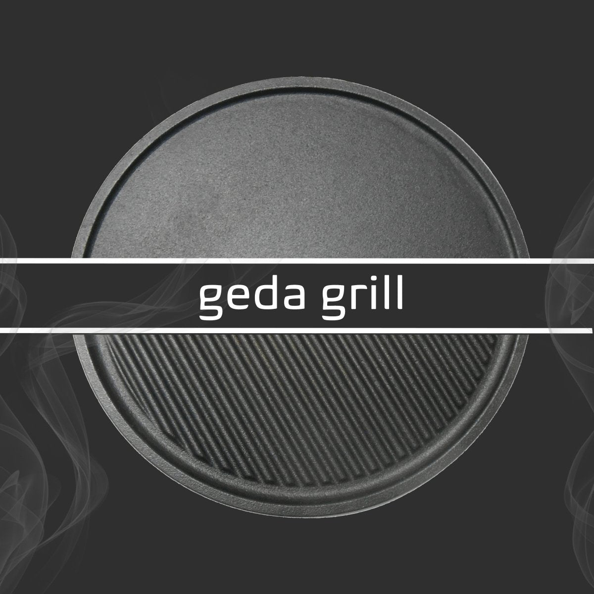 Grillplatte aus Gusseisen, GEDA Gussplatte 32 cm doppelseitig - GEDA Grill